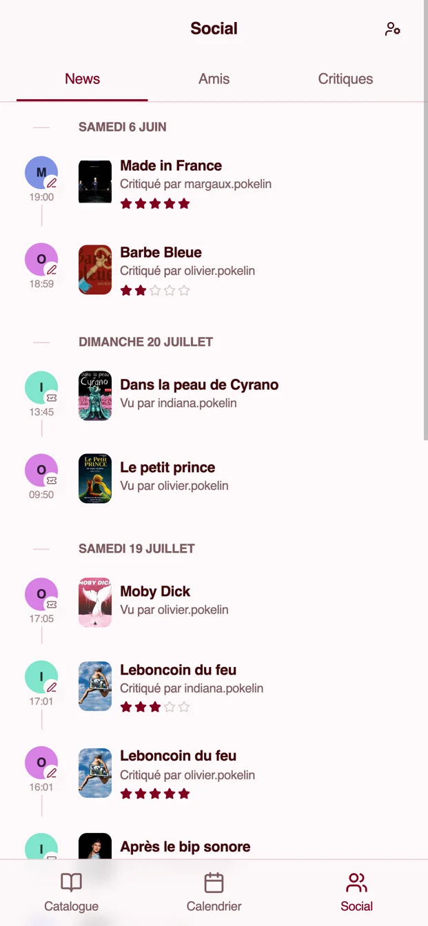 Les découvertes partagées par les amis dans Pokelin
